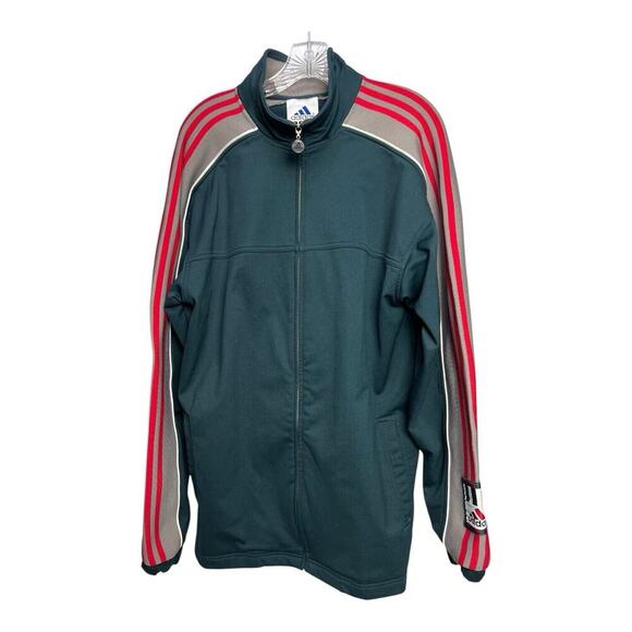 ADIDAS Jacket Mens Vintage 90s YTK Striped Thermal Heavy Windbreaker Blue Size S - Picture 1 of 10